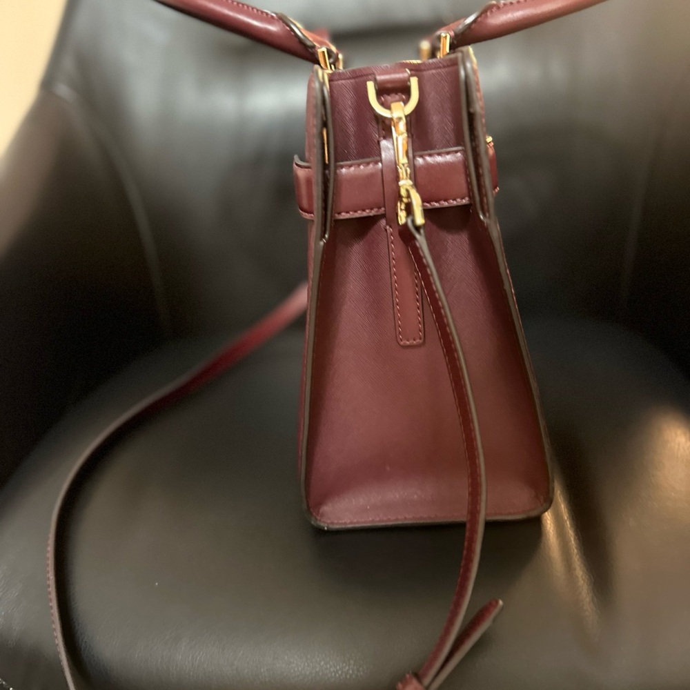 Michael Kors Rayne Satchel Bag in Burgundy Merlot - Picture 6 of 11